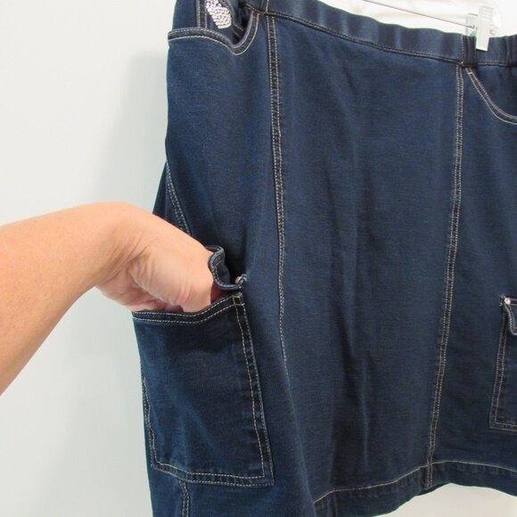 Quacker Factory Dreamjeannes Pull On Cargo Pocket Skort with Rhinestone Large - Picture 8 of 16